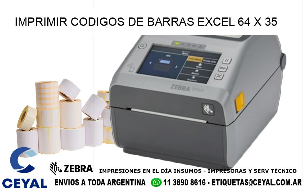 IMPRIMIR CODIGOS DE BARRAS EXCEL 64 x 35