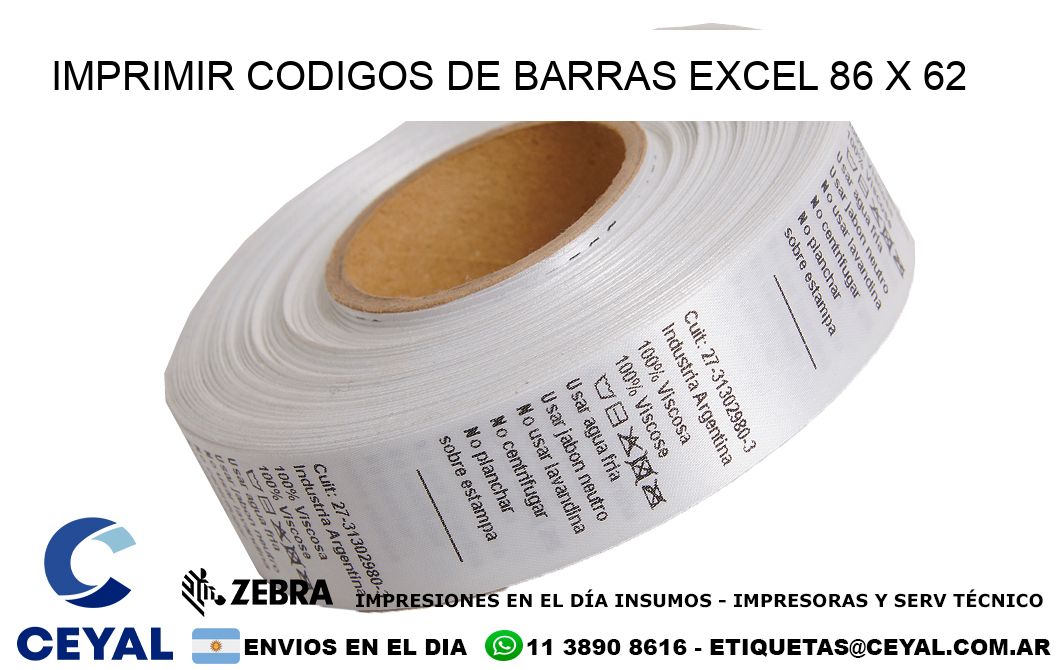 IMPRIMIR CODIGOS DE BARRAS EXCEL 86 x 62