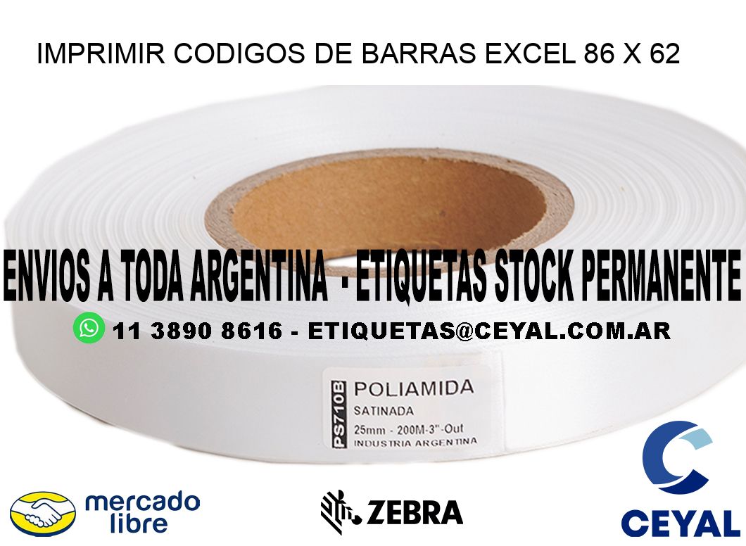 IMPRIMIR CODIGOS DE BARRAS EXCEL 86 x 62