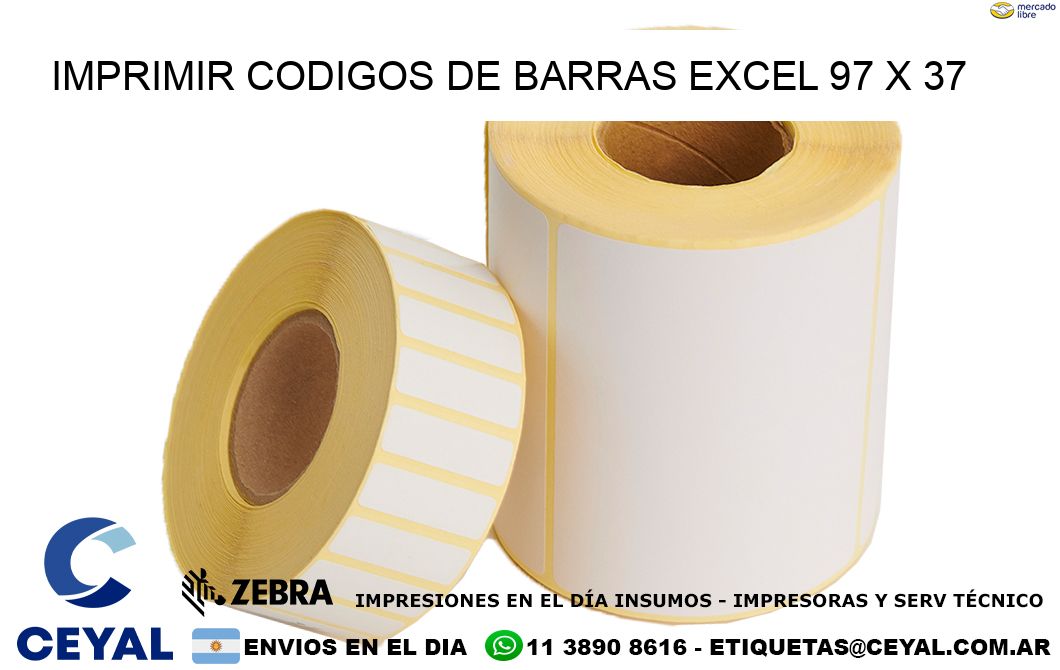 IMPRIMIR CODIGOS DE BARRAS EXCEL 97 x 37