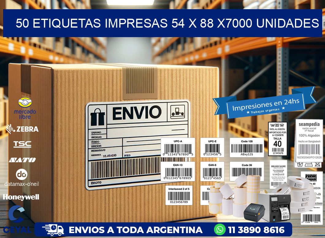 50 ETIQUETAS IMPRESAS 54 x 88 X7000 UNIDADES