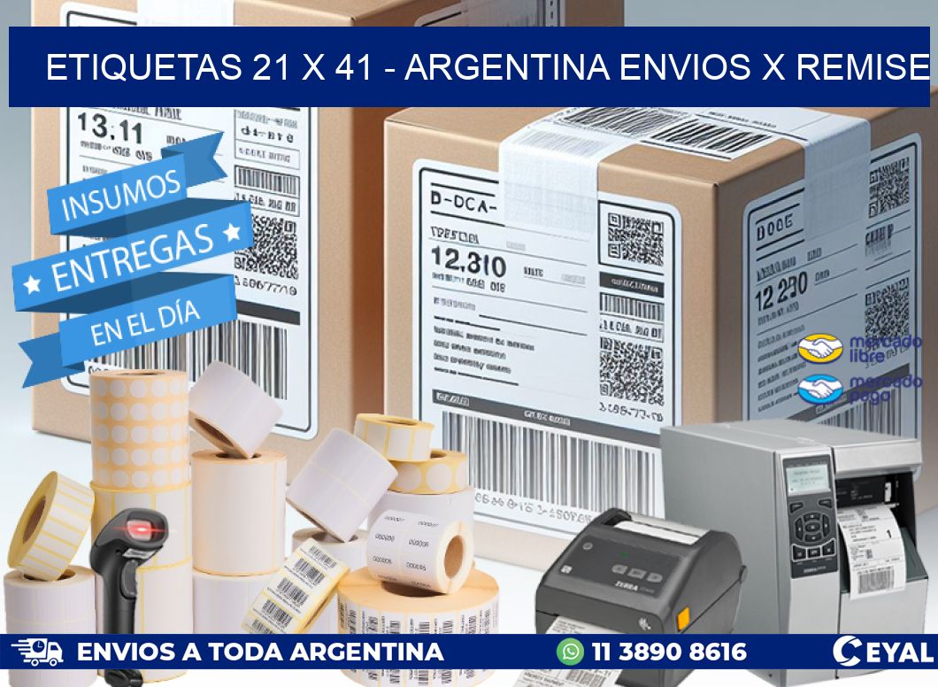 ETIQUETAS 21 x 41 - ARGENTINA ENVIOS X REMISE