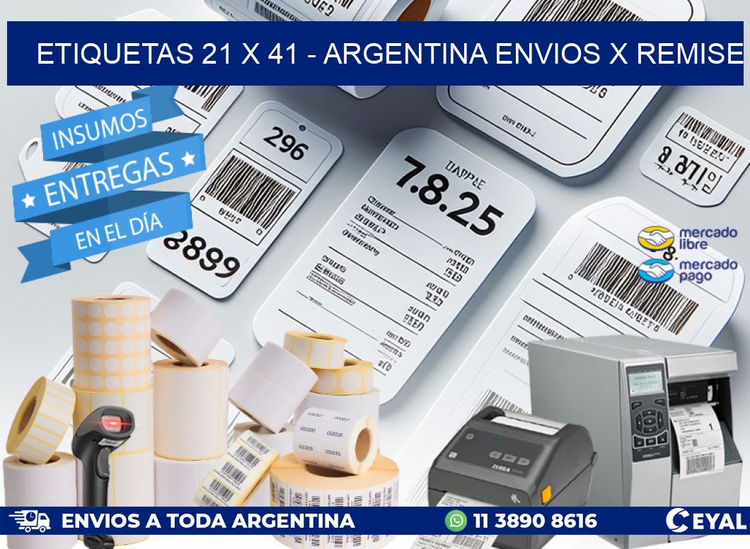 ETIQUETAS 21 x 41 – ARGENTINA ENVIOS X REMISE