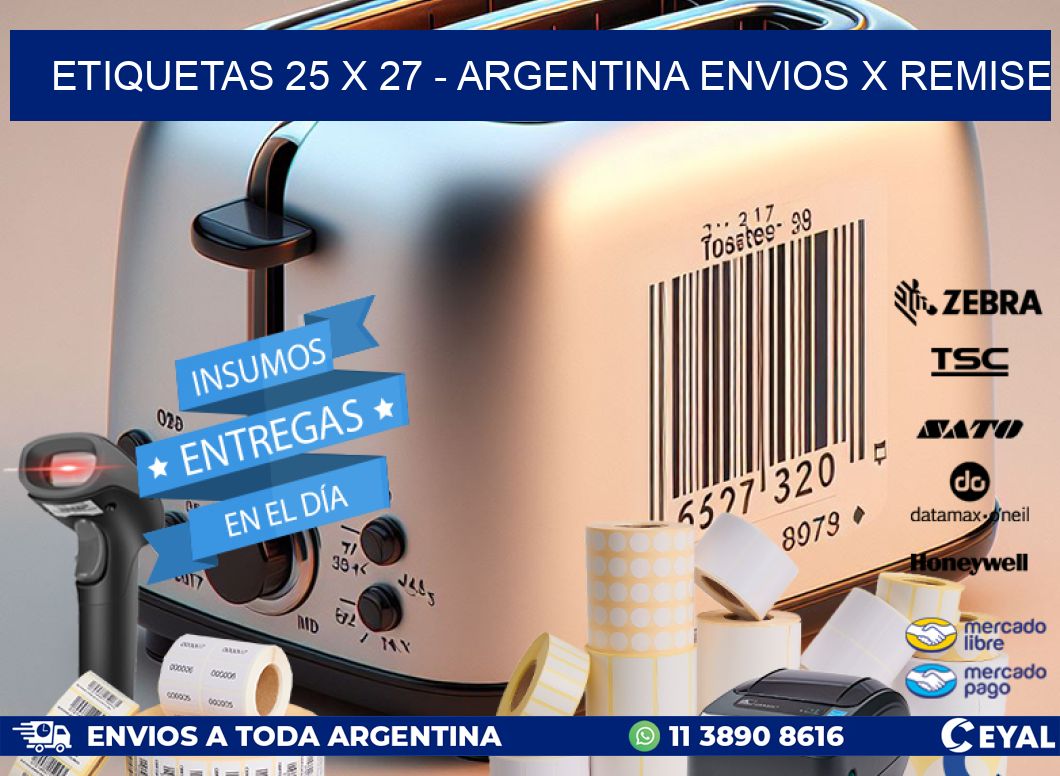 ETIQUETAS 25 x 27 - ARGENTINA ENVIOS X REMISE