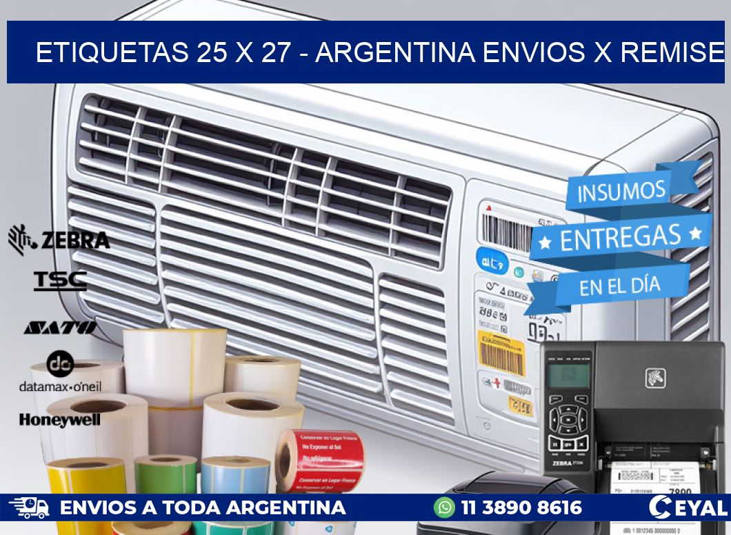 ETIQUETAS 25 x 27 - ARGENTINA ENVIOS X REMISE