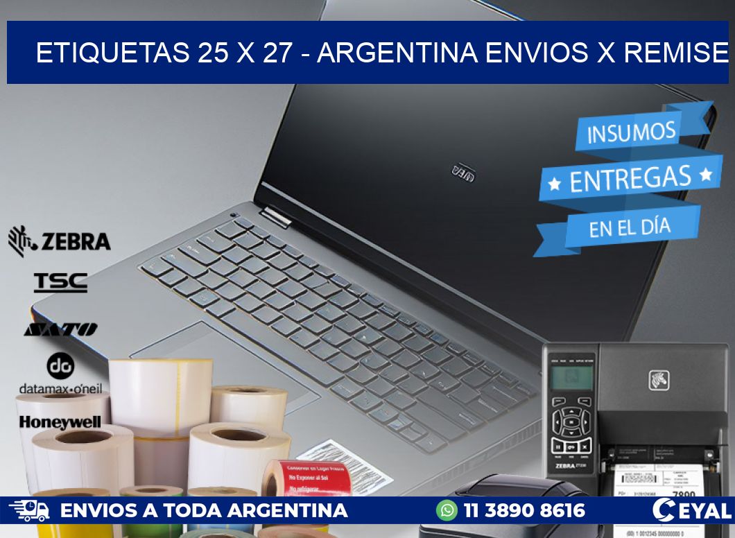 ETIQUETAS 25 x 27 - ARGENTINA ENVIOS X REMISE