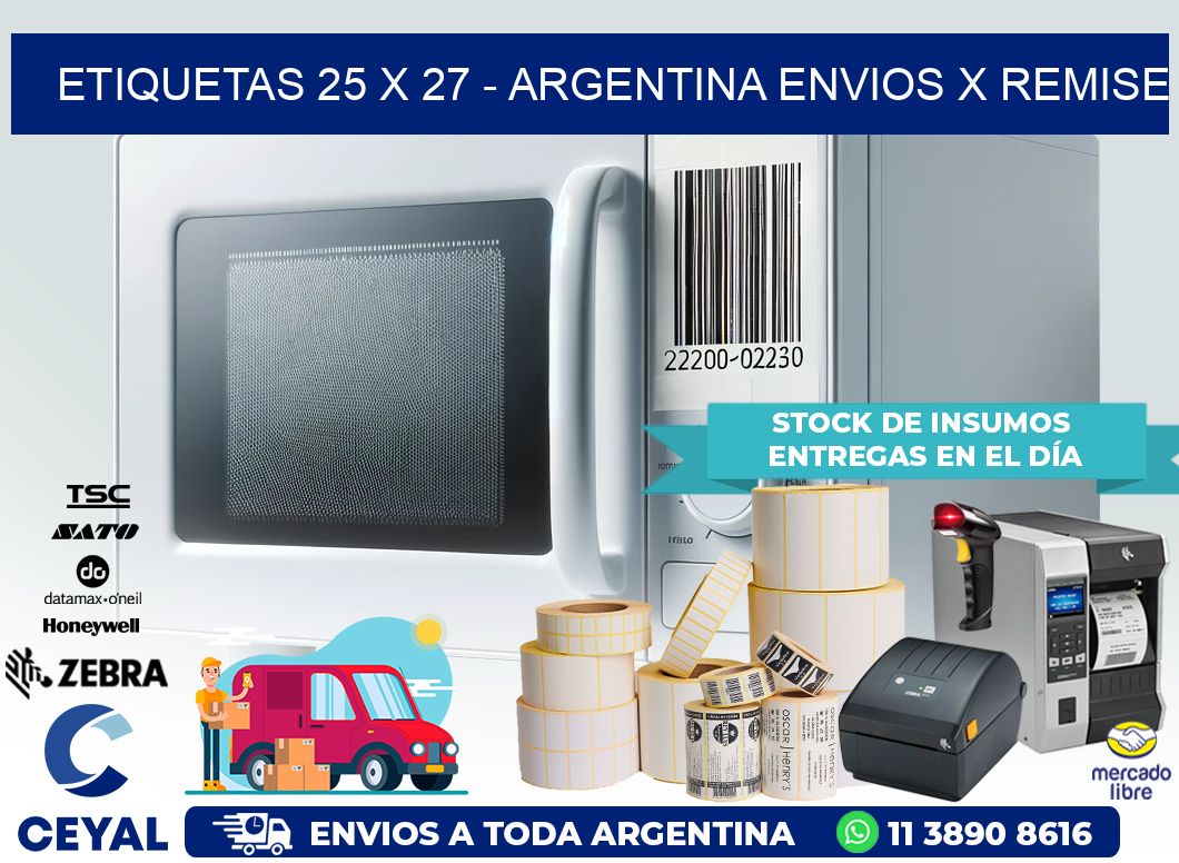 ETIQUETAS 25 x 27 – ARGENTINA ENVIOS X REMISE