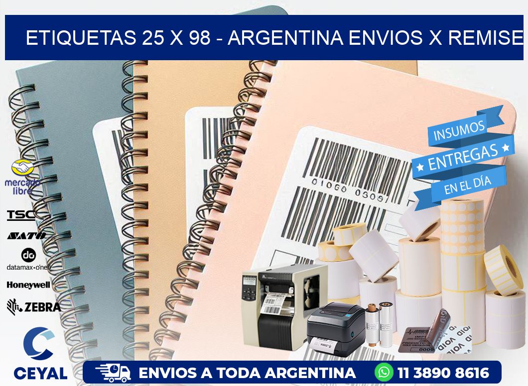 ETIQUETAS 25 x 98 - ARGENTINA ENVIOS X REMISE