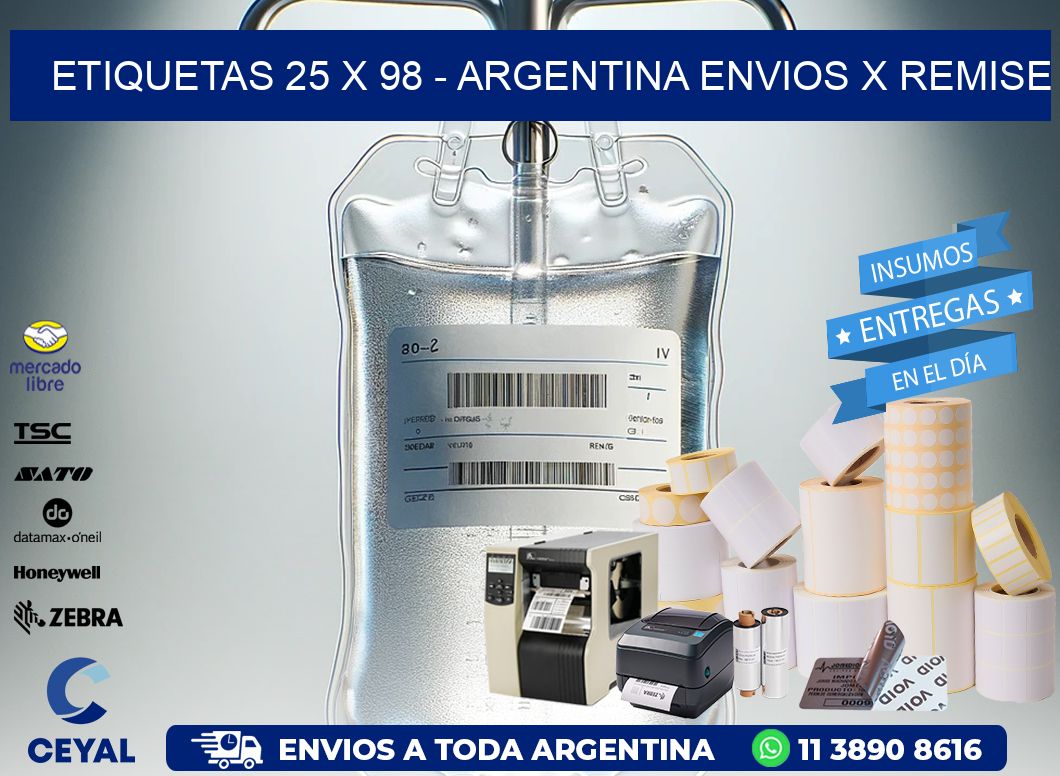 ETIQUETAS 25 x 98 – ARGENTINA ENVIOS X REMISE