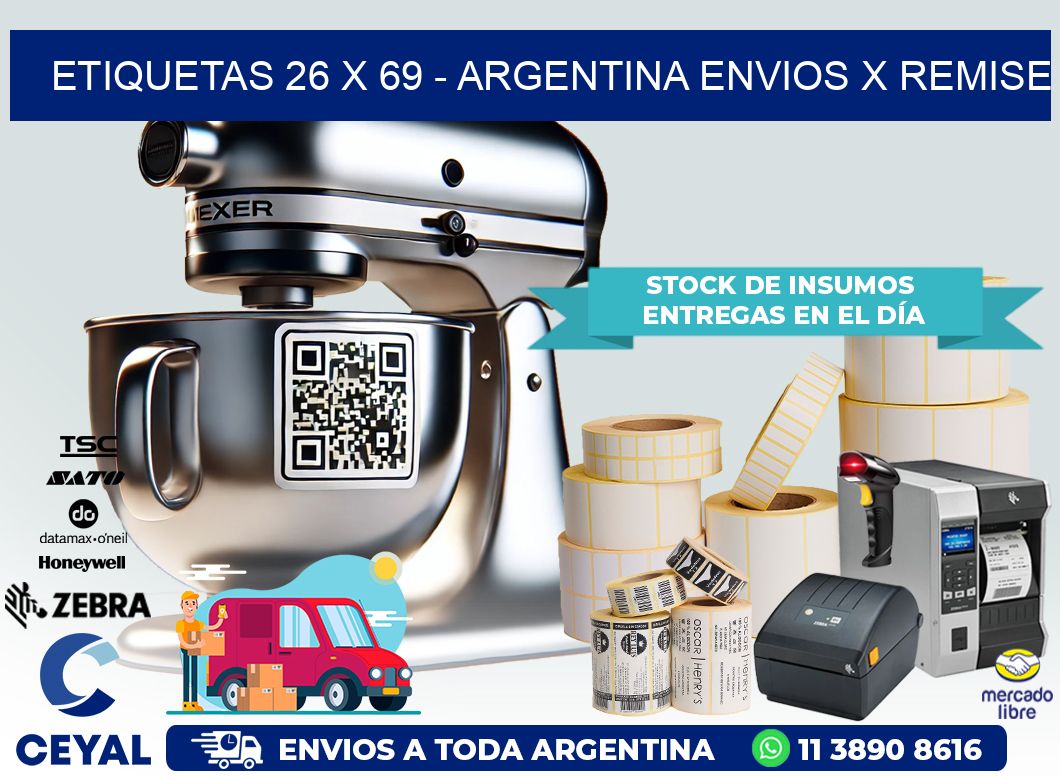 ETIQUETAS 26 x 69 – ARGENTINA ENVIOS X REMISE