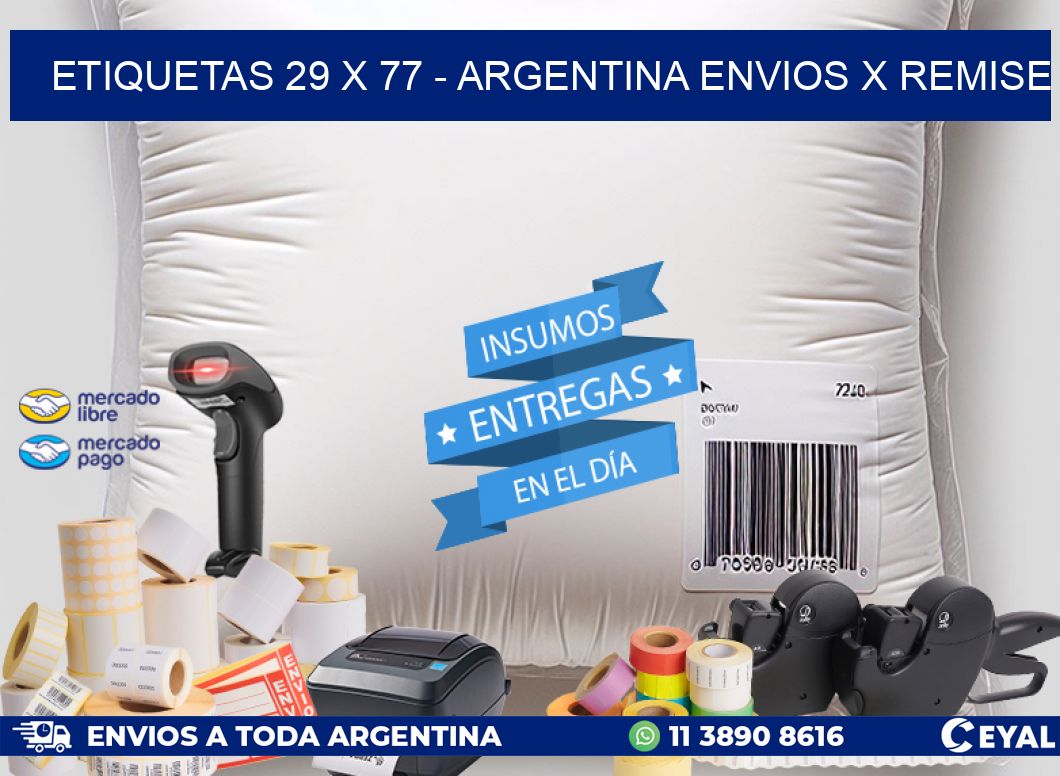 ETIQUETAS 29 x 77 - ARGENTINA ENVIOS X REMISE