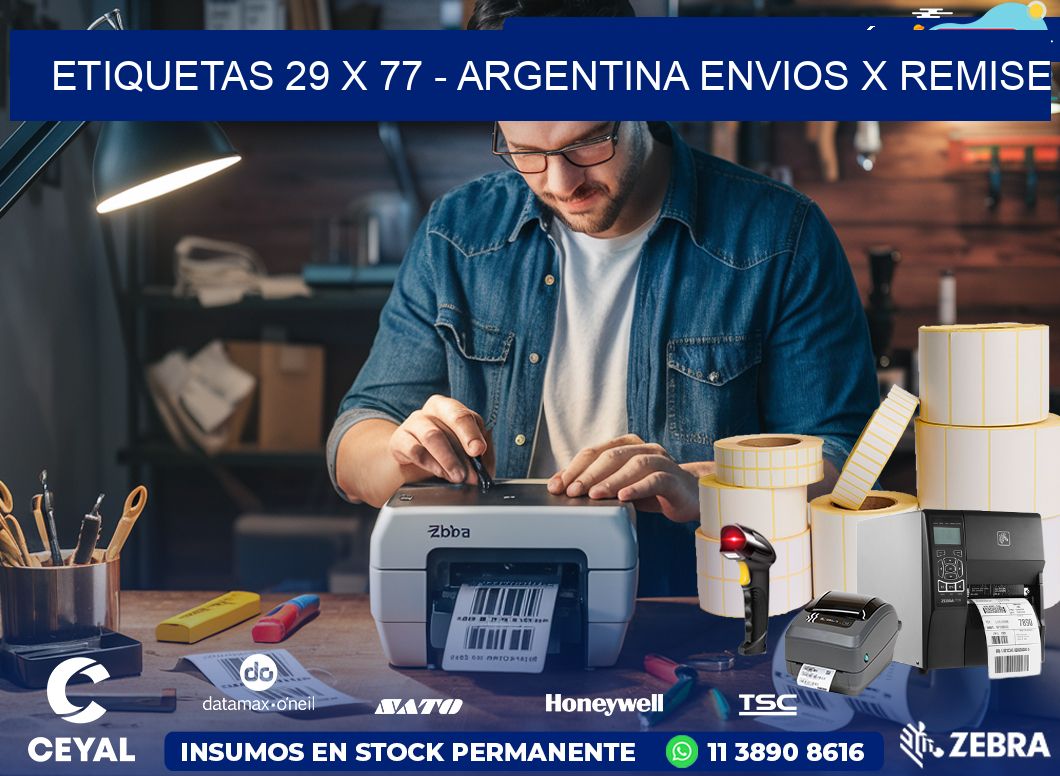 ETIQUETAS 29 x 77 - ARGENTINA ENVIOS X REMISE