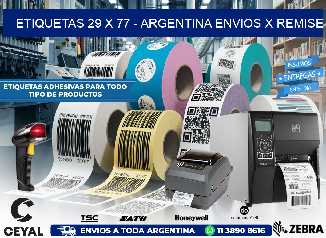 ETIQUETAS 29 x 77 – ARGENTINA ENVIOS X REMISE