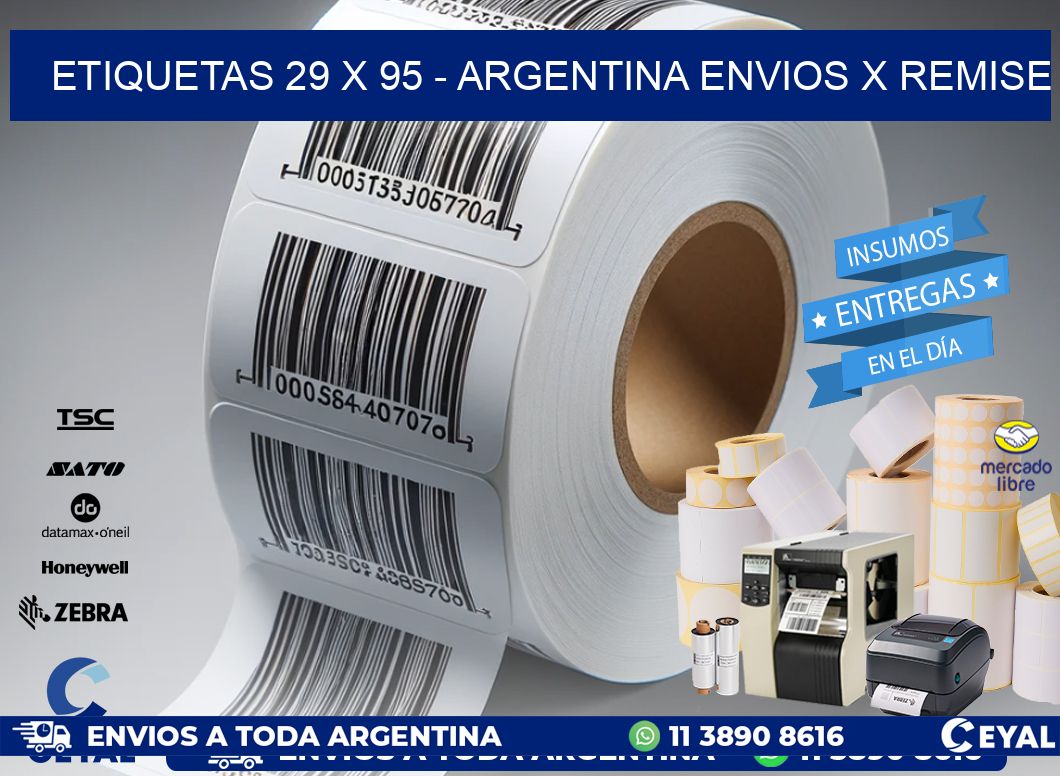 ETIQUETAS 29 x 95 - ARGENTINA ENVIOS X REMISE