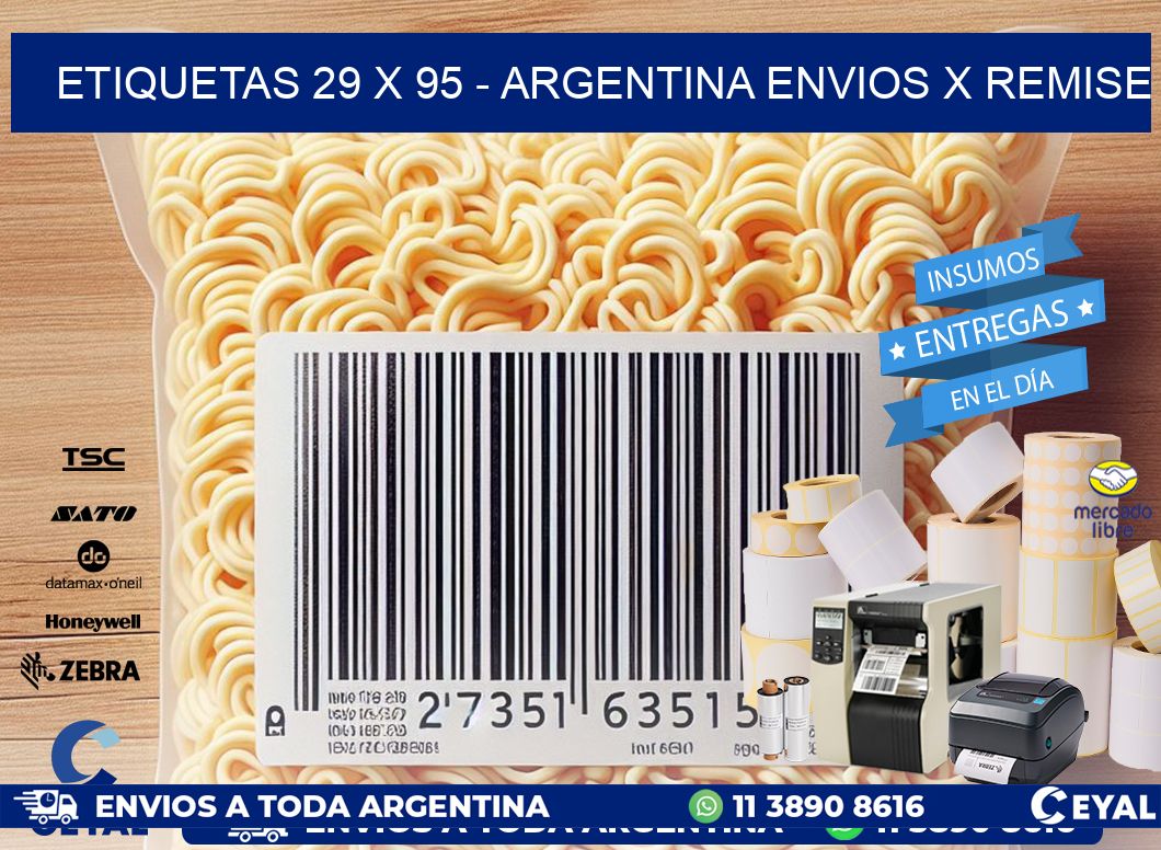 ETIQUETAS 29 x 95 - ARGENTINA ENVIOS X REMISE