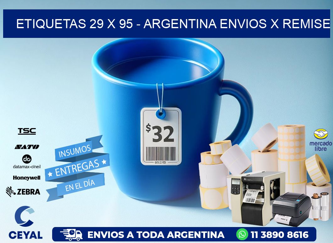 ETIQUETAS 29 x 95 - ARGENTINA ENVIOS X REMISE