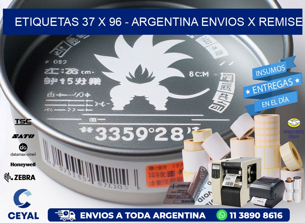 ETIQUETAS 37 x 96 - ARGENTINA ENVIOS X REMISE