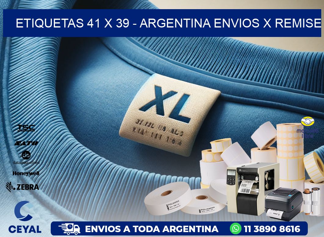 ETIQUETAS 41 x 39 - ARGENTINA ENVIOS X REMISE