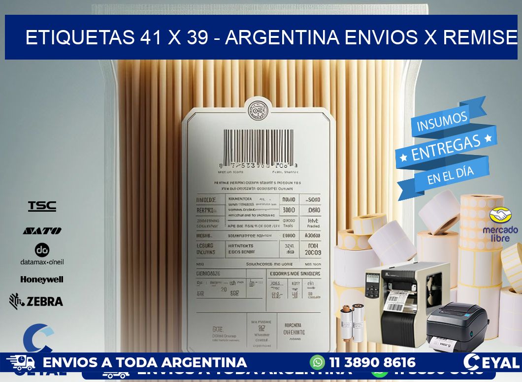 ETIQUETAS 41 x 39 - ARGENTINA ENVIOS X REMISE