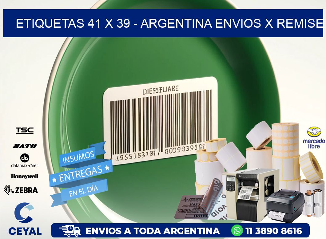 ETIQUETAS 41 x 39 - ARGENTINA ENVIOS X REMISE