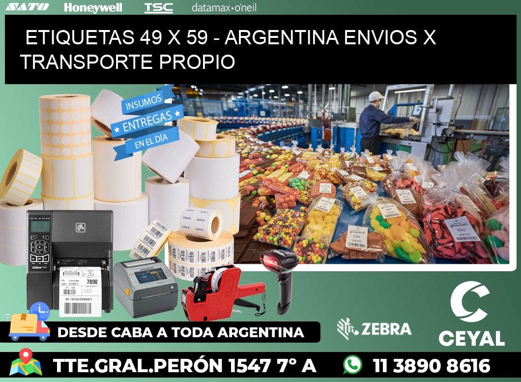 ETIQUETAS 49 x 59 - ARGENTINA ENVIOS X TRANSPORTE PROPIO