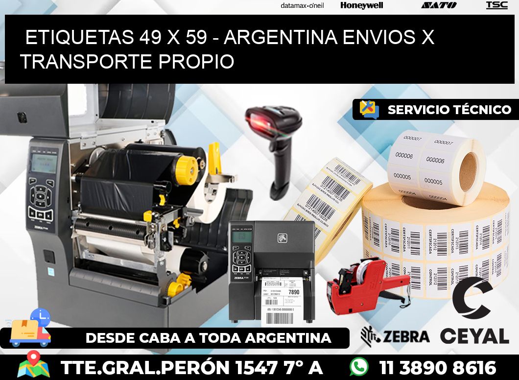 ETIQUETAS 49 x 59 - ARGENTINA ENVIOS X TRANSPORTE PROPIO