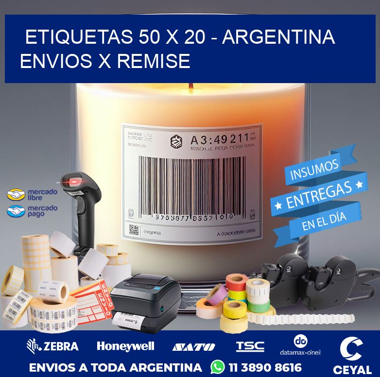 ETIQUETAS 50 x 20 - ARGENTINA ENVIOS X REMISE