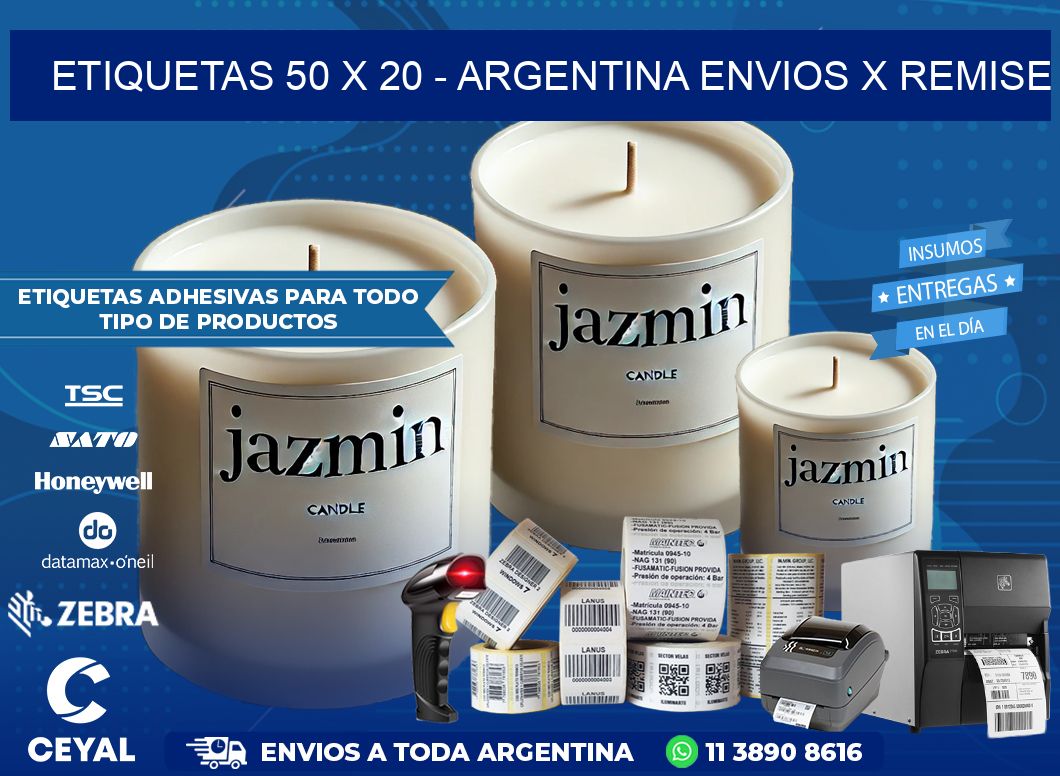 ETIQUETAS 50 x 20 – ARGENTINA ENVIOS X REMISE