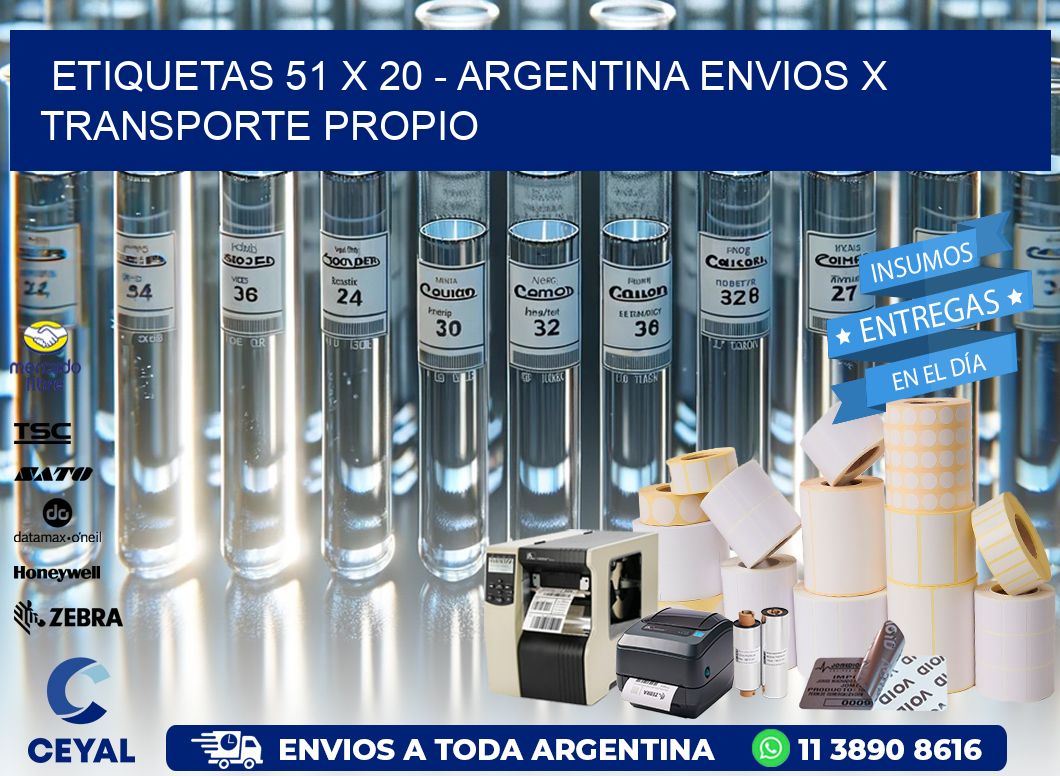 ETIQUETAS 51 x 20 – ARGENTINA ENVIOS X TRANSPORTE PROPIO