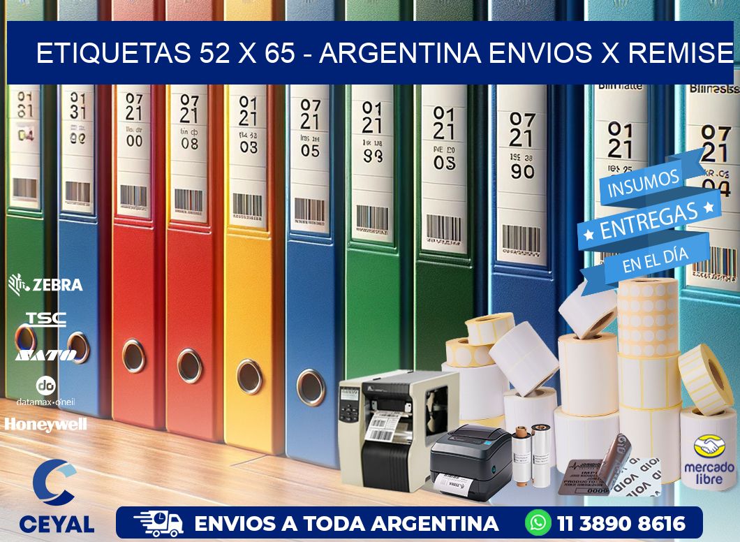 ETIQUETAS 52 x 65 - ARGENTINA ENVIOS X REMISE