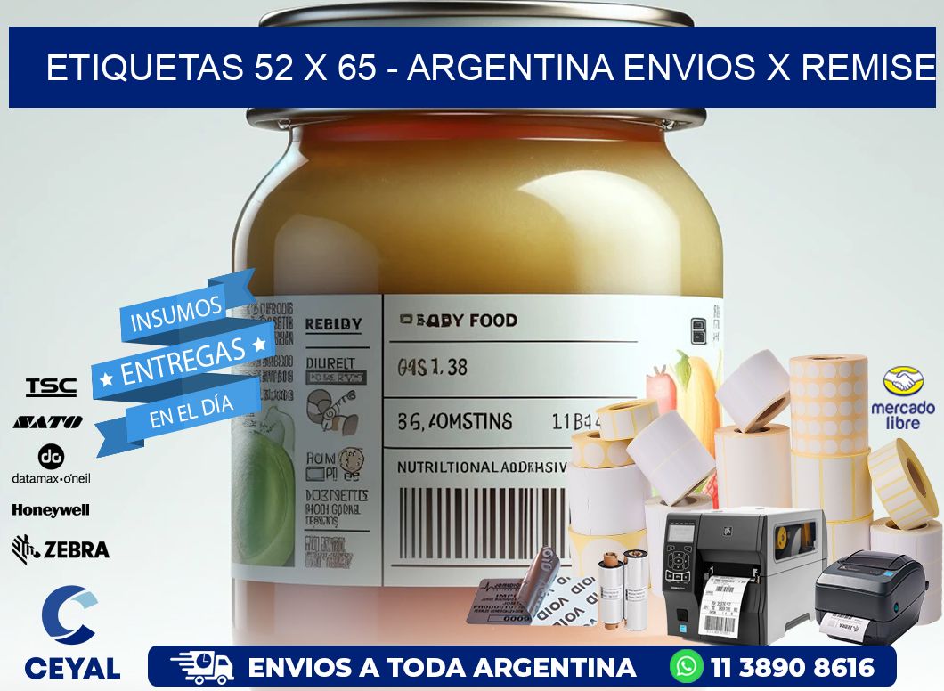 ETIQUETAS 52 x 65 - ARGENTINA ENVIOS X REMISE