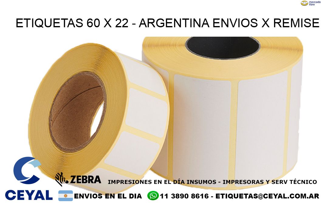 ETIQUETAS 60 x 22 - ARGENTINA ENVIOS X REMISE