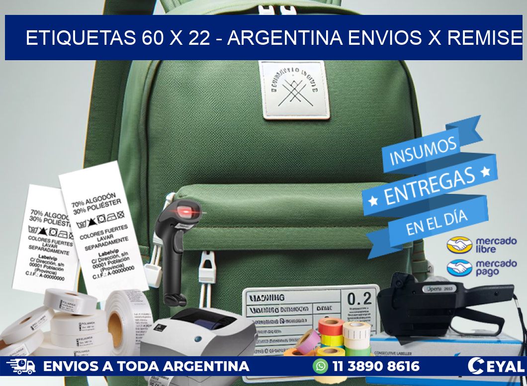 ETIQUETAS 60 x 22 – ARGENTINA ENVIOS X REMISE