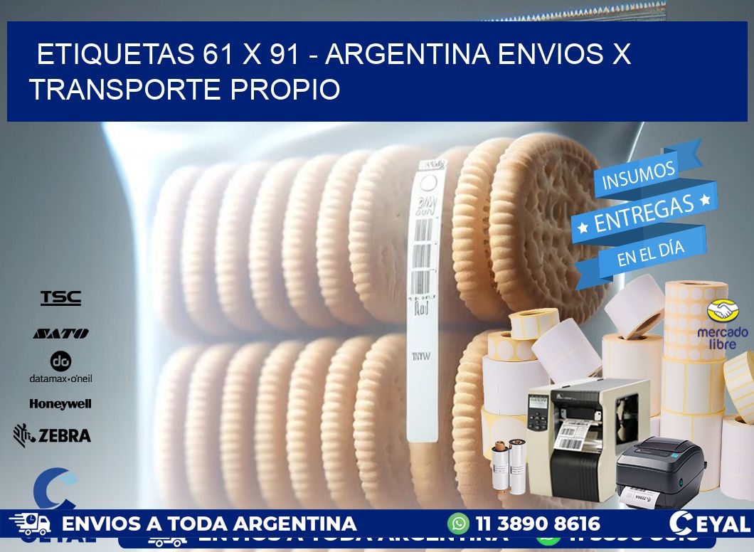 ETIQUETAS 61 x 91 - ARGENTINA ENVIOS X TRANSPORTE PROPIO