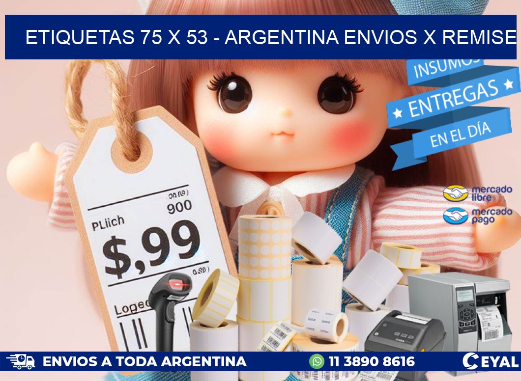 ETIQUETAS 75 x 53 – ARGENTINA ENVIOS X REMISE