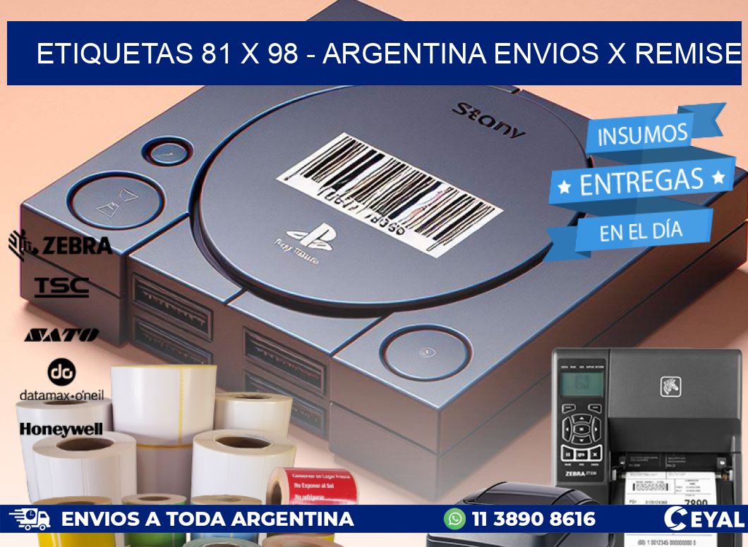 ETIQUETAS 81 x 98 - ARGENTINA ENVIOS X REMISE