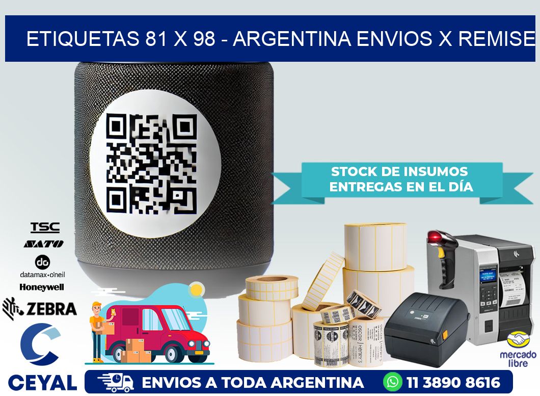 ETIQUETAS 81 x 98 – ARGENTINA ENVIOS X REMISE