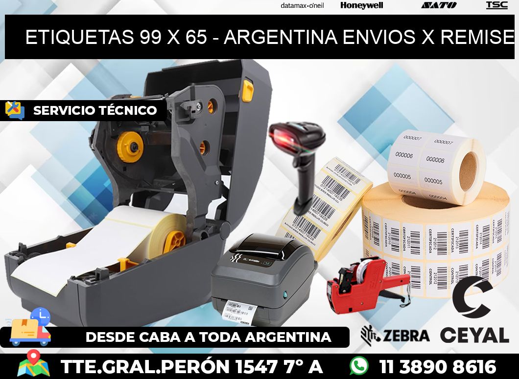 ETIQUETAS 99 x 65 - ARGENTINA ENVIOS X REMISE