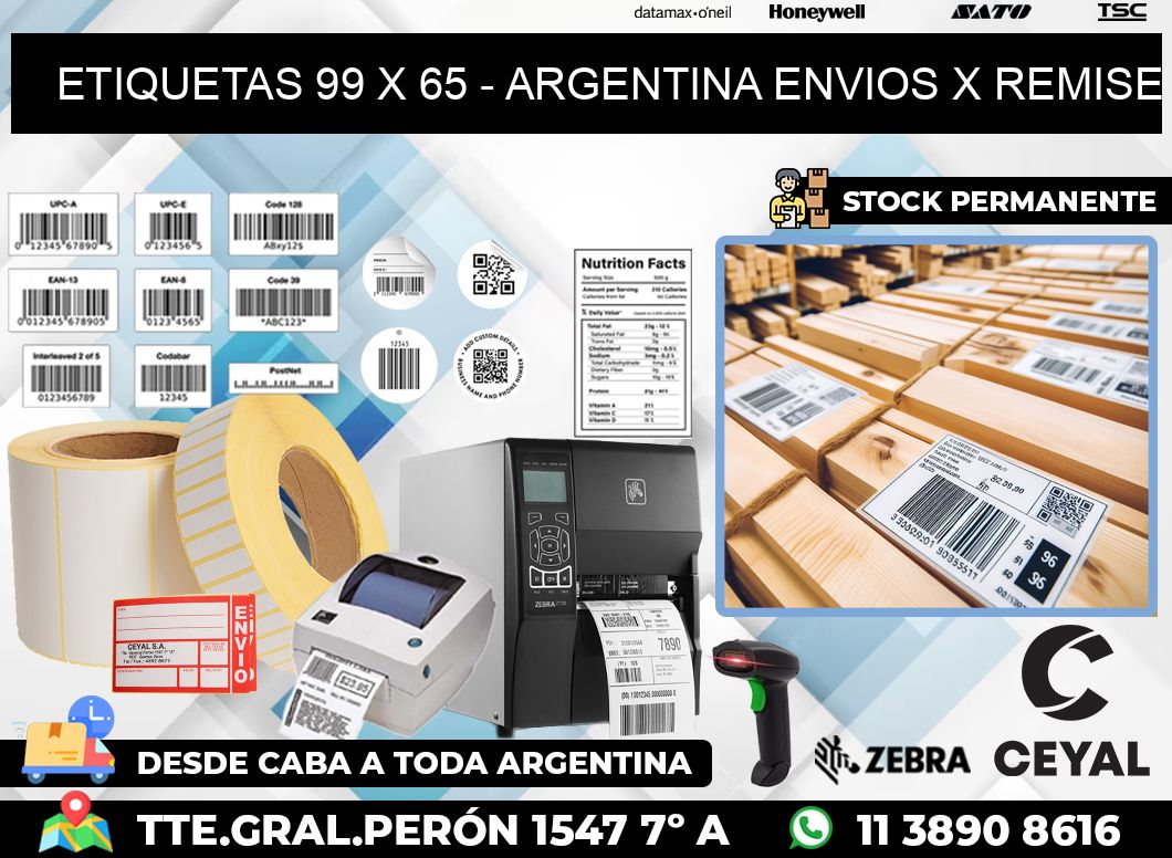 ETIQUETAS 99 x 65 – ARGENTINA ENVIOS X REMISE