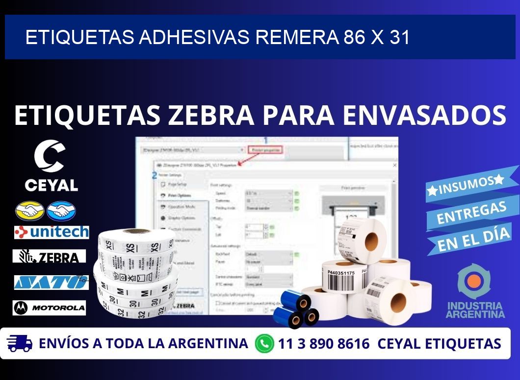 ETIQUETAS ADHESIVAS REMERA 86 x 31