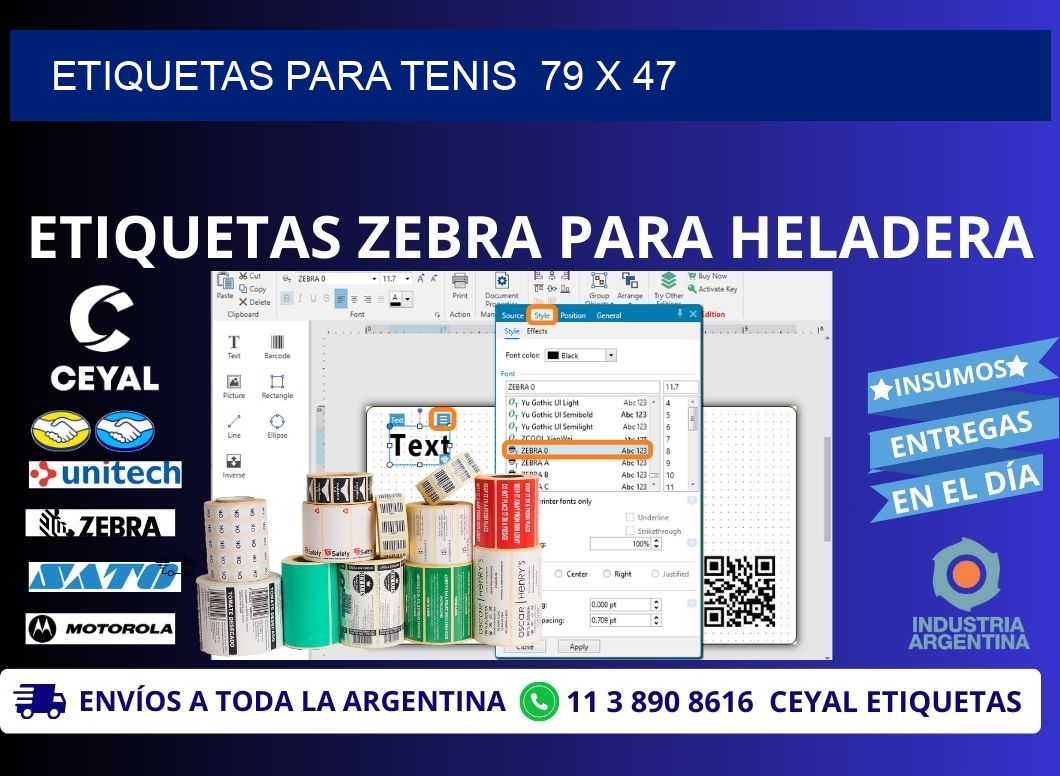 ETIQUETAS PARA TENIS  79 x 47