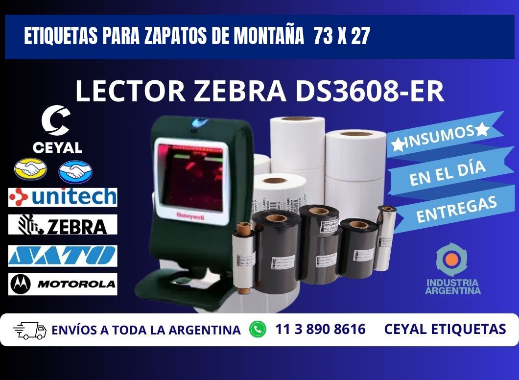 ETIQUETAS PARA ZAPATOS DE MONTAÑA  73 x 27