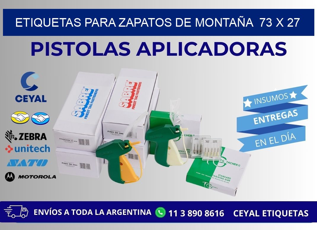 ETIQUETAS PARA ZAPATOS DE MONTAÑA  73 x 27