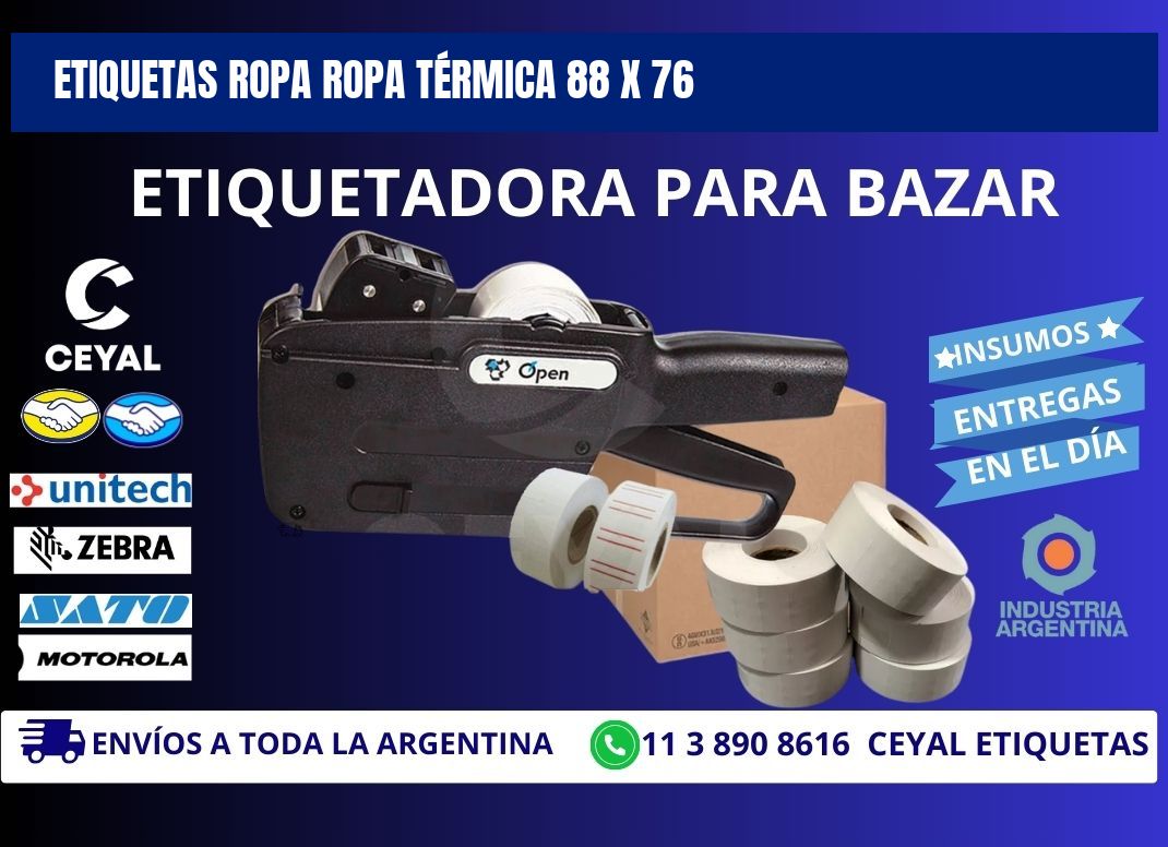 ETIQUETAS ROPA ROPA TÉRMICA 88 x 76