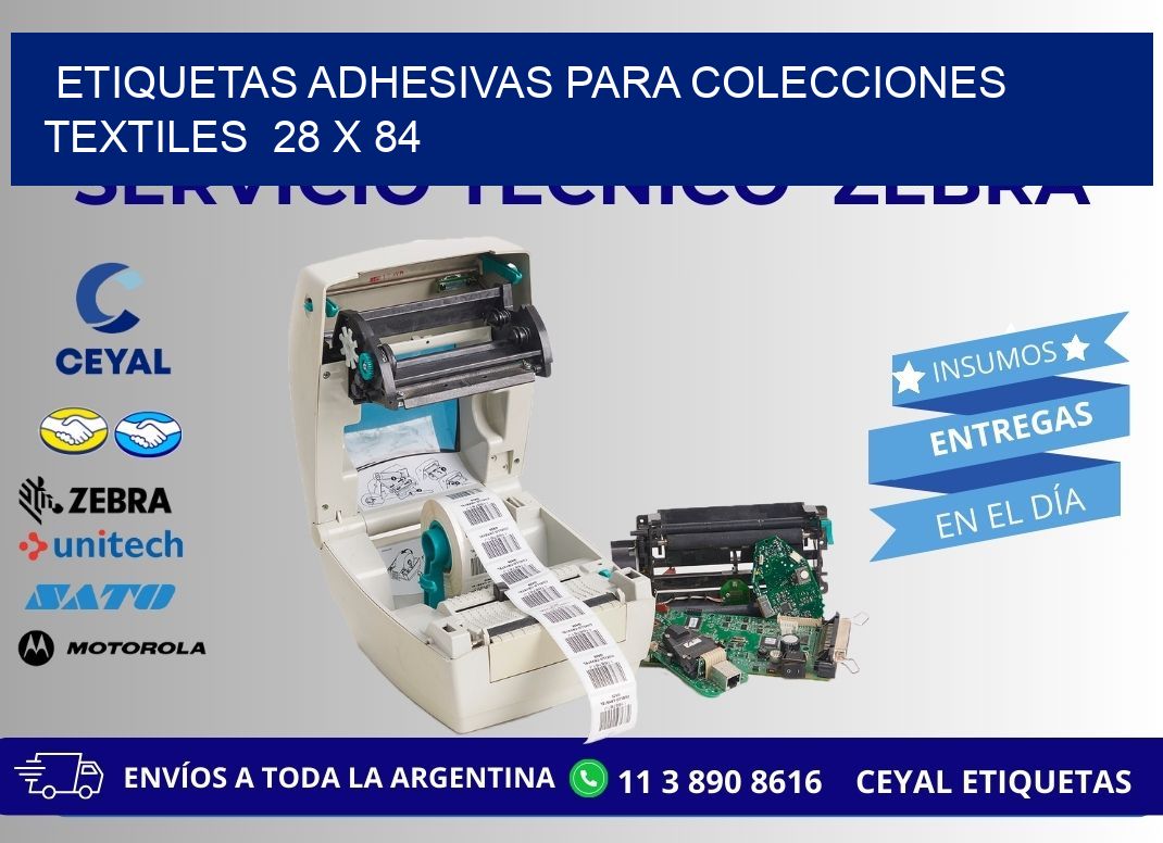 ETIQUETAS ADHESIVAS PARA COLECCIONES TEXTILES  28 x 84