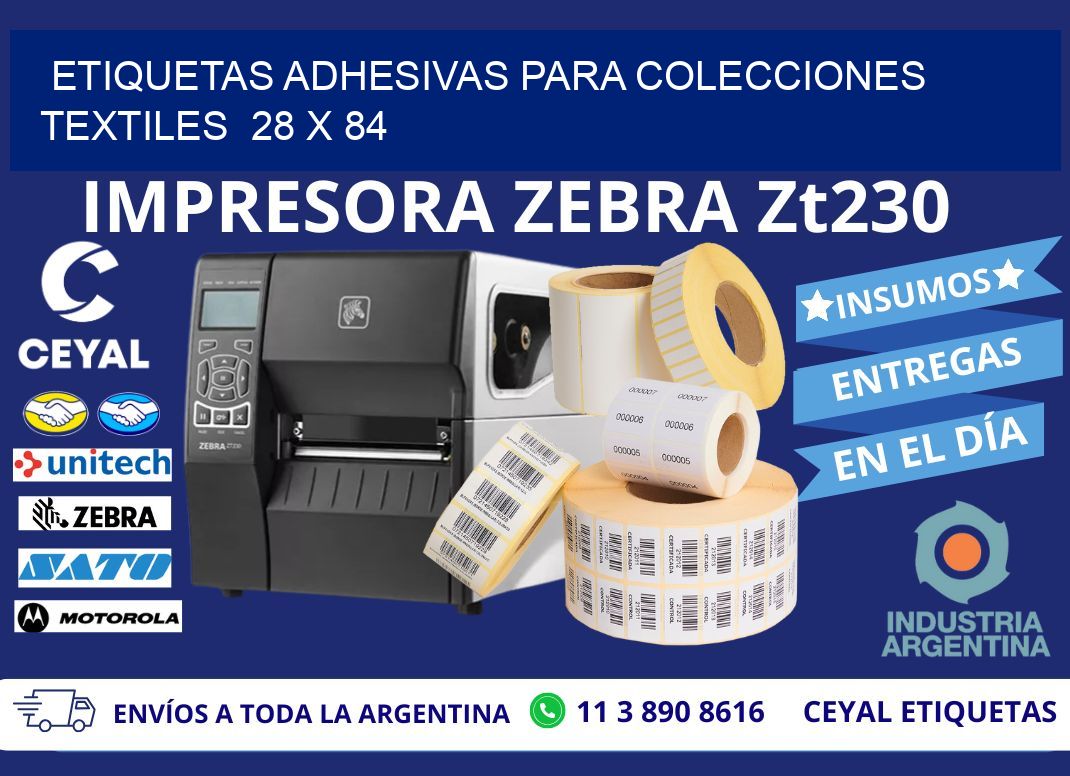 ETIQUETAS ADHESIVAS PARA COLECCIONES TEXTILES  28 x 84