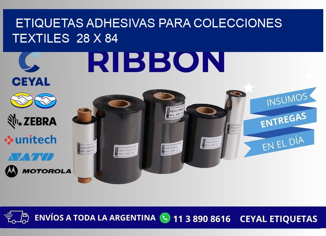 ETIQUETAS ADHESIVAS PARA COLECCIONES TEXTILES  28 x 84