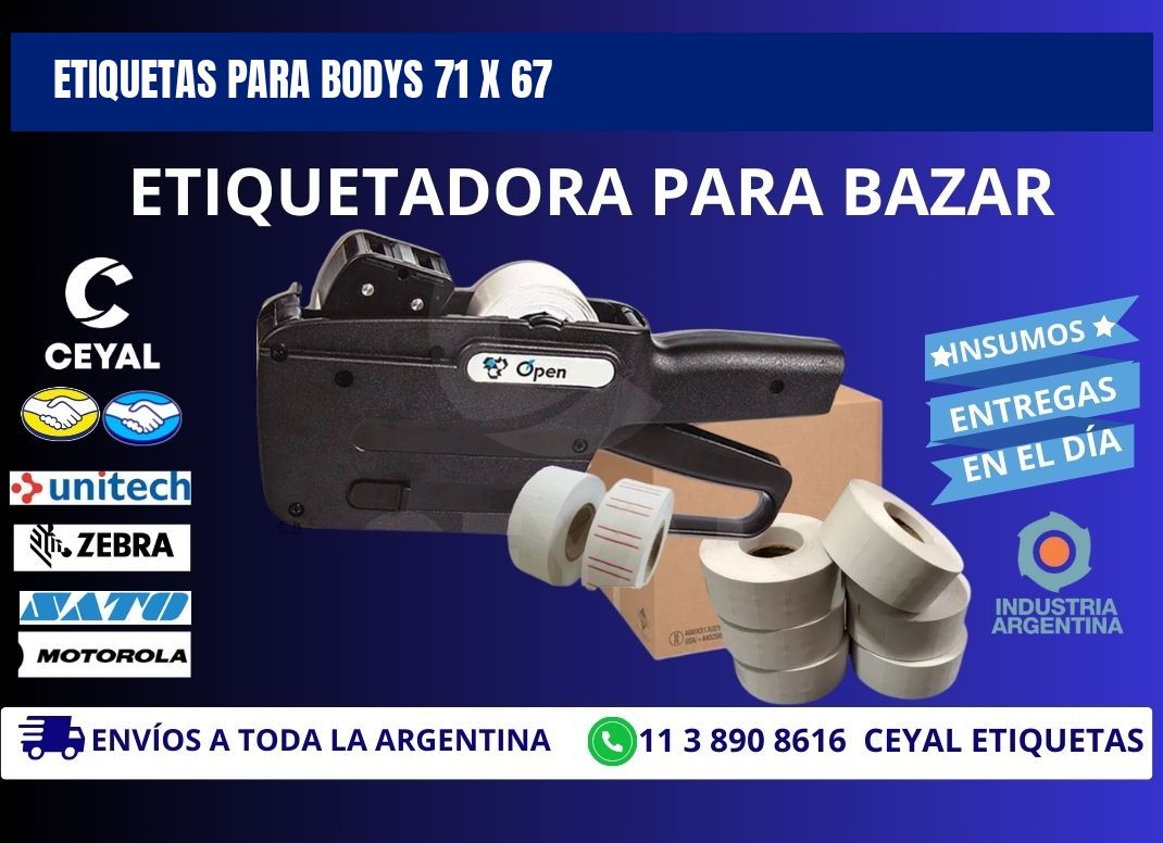 ETIQUETAS PARA BODYS 71 x 67