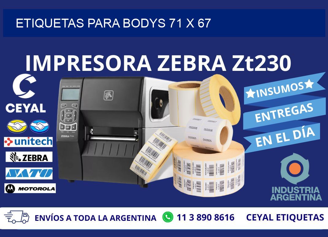 ETIQUETAS PARA BODYS 71 x 67