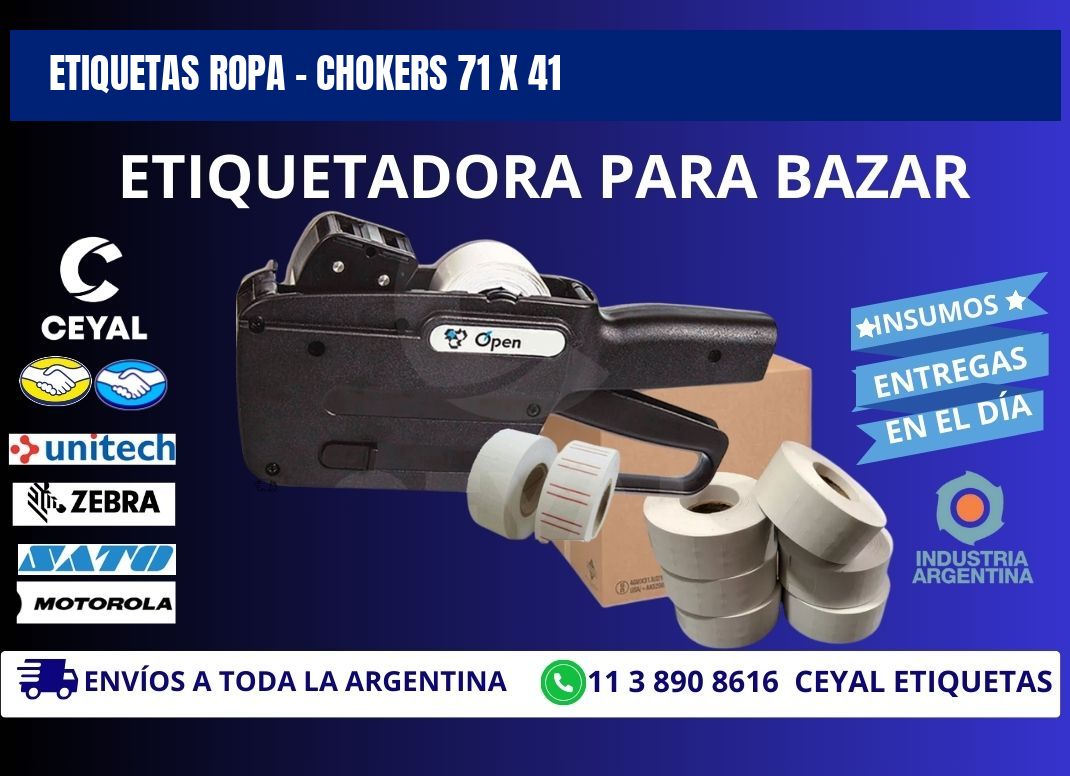 ETIQUETAS ROPA - CHOKERS 71 x 41